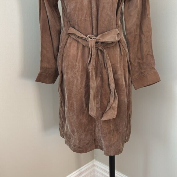 Anthropologie x Moth Carrie Belted Trench Coat Open Front Belted Coat Sz S - Picture 14 of 16